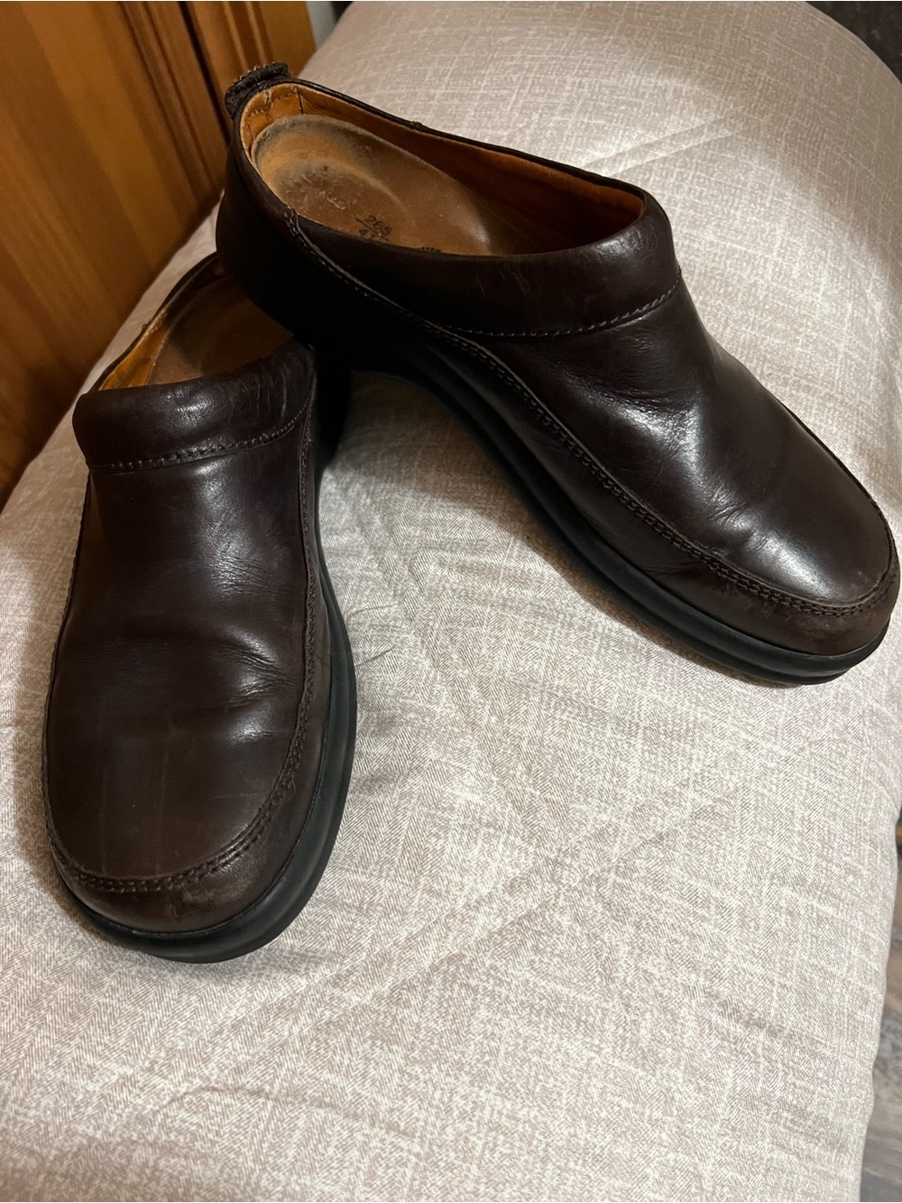 Birkenstock Brown Leather Slip-On Mule Clogs